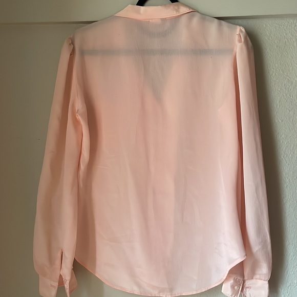 Vintage pink button down long sleeve blouse by Langtry - Picture 7 of 7